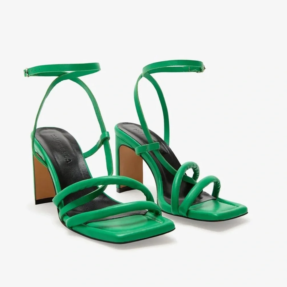 💚NWOT Marcella NYC - 3” Valerie Sandals - Spring Green - Size 6 - Picture 4 of 14